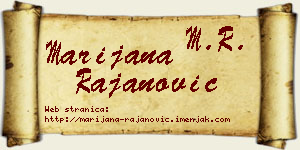 Marijana Rajanović vizit kartica